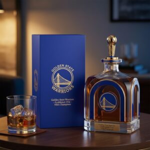 Golden State Warriors Whiskey Decanter - NBA Champions Golden Gate Bridge Edition