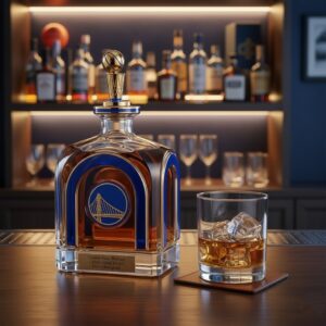 Golden State Warriors Whiskey Decanter - NBA Champions Golden Gate Bridge Edition