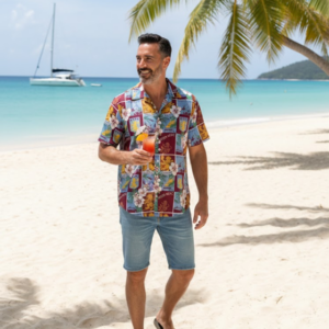 Aston Villa FC Hawaiian Shirt - Tropical Floral Club Crest Button-Up