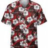 AFC Bournemouth Hawaiian Shirt - Red Hibiscus Floral Cherries Fan Shirt