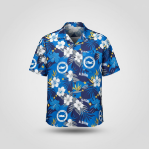 Brighton Hove Albion Hawaiian Shirt - Blue Floral Tropical Fan Gear