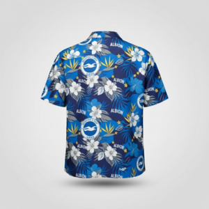 Brighton Hove Albion Hawaiian Shirt - Blue Floral Tropical Fan Gear
