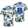 Everton FC Hawaiian Shirt - Tropical Floral Stadium Summer Aloha Shirt