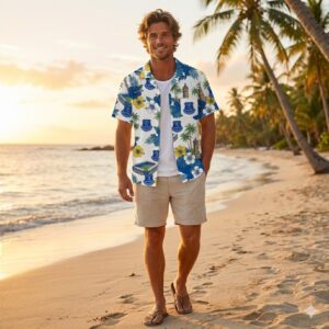 Everton FC Hawaiian Shirt - Tropical Floral Stadium Summer Aloha Shirt