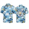 Manchester City Hawaiian Shirt - Tropical Palm Tree Etihad Stadium Print