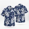 Tottenham Hotspur Hawaiian Shirt - Navy Blue Tropical Floral Fan Apparel