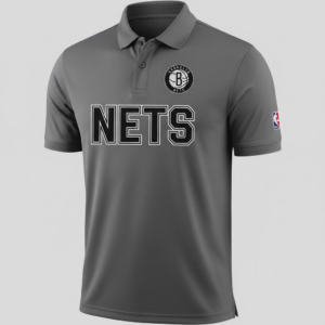 Men's Brooklyn Nets Polo Shirt - Grey NBA Performance Fan Gear