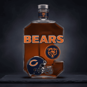 Chicago Bears Whiskey Decanter Set - Custom C-Shape NFL Fan Collectible