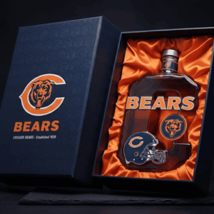 Chicago Bears Whiskey Decanter Set - Custom C-Shape NFL Fan Collectible