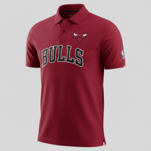 Chicago Bulls Polo Shirt - Maroon Red Official NBA Team Fanwear