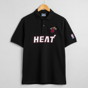 Miami Heat NBA Polo Shirt - Black Embroidered Official Licensed Fan Gear