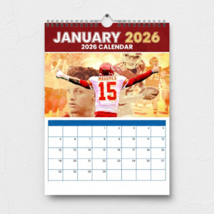Patrick Mahomes 2026 Wall Calendar - NFL Kansas City Chiefs Football Monthly Planner