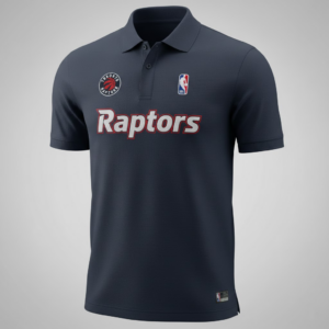 Toronto Raptors NBA Polo Shirt - Official Licensed Dark Grey Piqué Knit