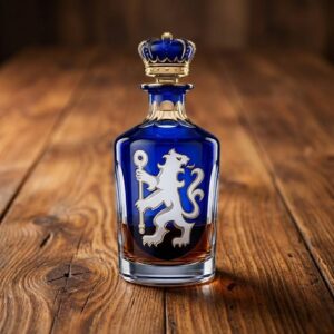 Chelsea FC Whiskey Decanter - Premium Blue Glass Crown Stopper Barware
