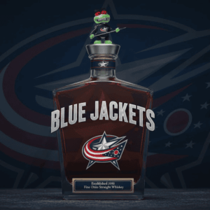 Columbus Blue Jackets Whiskey Bottle - Stinger Mascot Topper NHL Hockey Collectible