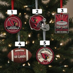 Arizona Cardinals Christmas Ornaments - NFL Football Team Holiday Decor Set