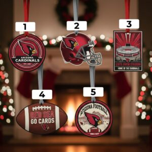 Arizona Cardinals Christmas Ornaments - NFL Football Team Holiday Decor Set