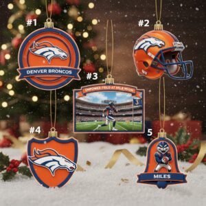 Denver Broncos Christmas Ornaments - NFL Football Fan Holiday Tree Decor Collection