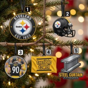 Pittsburgh Steelers Christmas Ornaments - Iconic NFL Fan Holiday Decor Set