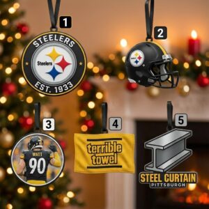 Pittsburgh Steelers Christmas Ornaments - Iconic NFL Fan Holiday Decor Set