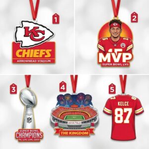 Kansas City Chiefs Christmas Ornaments - NFL Player Stadium Trophy Decorations
