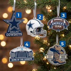 Dallas Cowboys Christmas Ornaments - Official NFL Fan Collectible Tree Decorations Set