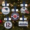 New England Patriots Christmas Ornaments - Set of 5 NFL Team Logo Helmet Stadium Player Designs