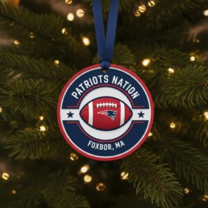 New England Patriots Christmas Ornaments - Set of 5 NFL Team Logo Helmet Stadium Player Designs