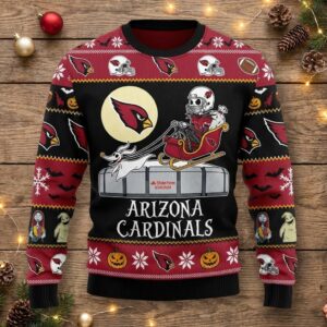 Arizona Cardinals Nightmare Before Christmas Ugly Sweater - NFL Football Fan Holiday Gift Jumper