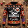 Cincinnati Bengals Nightmare Before Christmas Sweater - NFL Jack Skellington Ugly Christmas Holiday Sweater