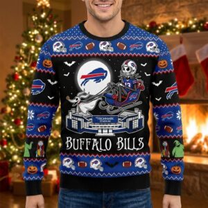 Buffalo Bills Ugly Christmas Sweater - The Nightmare Before Christmas Jack Skellington NFL Holiday Apparel