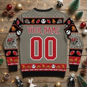 Tampa Bay Buccaneers Nightmare Before Christmas Sweater - NFL Jack and Sally Ugly Christmas Jumper