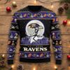 Baltimore Ravens Nightmare Before Christmas Sweater - NFL Jack Skellington Ugly Christmas Jumper