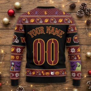 Washington Commanders Nightmare Before Christmas Sweater - NFL Jack Skellington Ugly Christmas Sweater