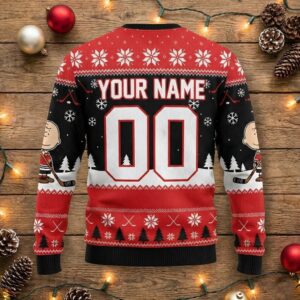 Chicago Blackhawks Peanuts Christmas Sweater - Snoopy Charlie Brown Merry Hawkmas NHL Ugly Sweater