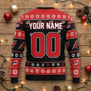 Carolina Hurricanes Snoopy Ugly Christmas Sweater - Peanuts Gang NHL Holiday Fan Jumper