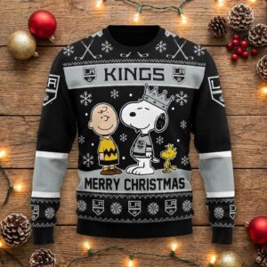 Los Angeles Kings Snoopy Ugly Sweater - Peanuts Charlie Brown Christmas NHL Jumper