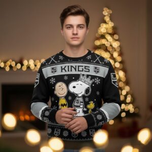 Los Angeles Kings Snoopy Ugly Sweater - Peanuts Charlie Brown Christmas NHL Jumper