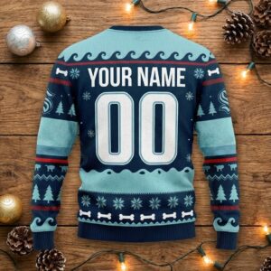 Seattle Kraken Snoopy Christmas Sweater - Peanuts Gang Charlie Brown Ugly Holiday Sweater