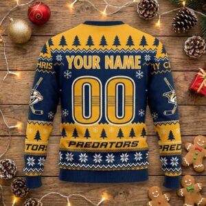 Nashville Predators Snoopy Christmas Sweater - Smashville Ugly Holiday Sweater For NHL Fans