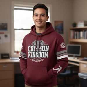 Alabama Crimson Tide Crimson Kingdom Hoodie - NCAA Football Graphic Pullover Sweatshirt