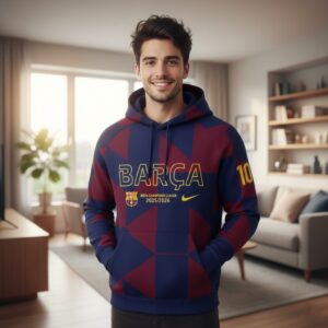 FC Barcelona Xavi 6 Hoodie - Custom Name Number Força Barça Pullover Sweatshirt
