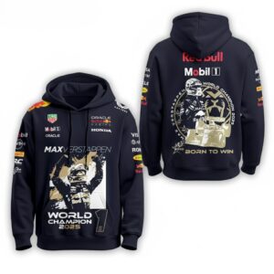 Max Verstappen 2025 World Champion Hoodie - Formula 1 Oracle Red Bull Racing 3D Graphic Apparel