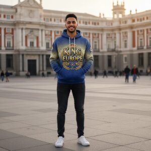 Real Madrid King Of Europe Hoodie - 3D All Over Print 15th Champions League Winners Sweatshirt