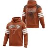 Texas Longhorns Pullover Hoodie - Graphic Fan Sweatshirt with Hook 'Em Slogan and Sleeve Stripes