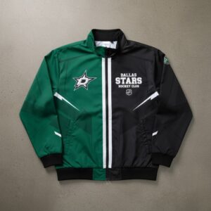 Dallas Stars Hockey Bomber Jacket - Split Color Block Full Zip Sportswear