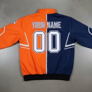 Edmonton Oilers Split Color Jacket - NHL Hockey Fan Windbreaker Track Jacket