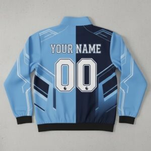 Manchester City Bomber Jacket - Two-Tone Split Design Football Track Top