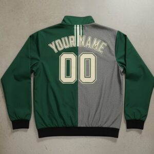 Milwaukee Bucks Full Zip Jacket - Split Color Block NBA Fan Track Jacket