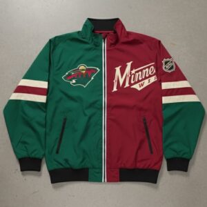 Minnesota Wild Split Track Jacket - NHL Hockey Half and Half Colorblock Fan Apparel